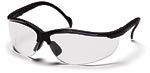 Safety Glasses, Venture II, Black Frame, Clear Curved Lens - Latex, Supported